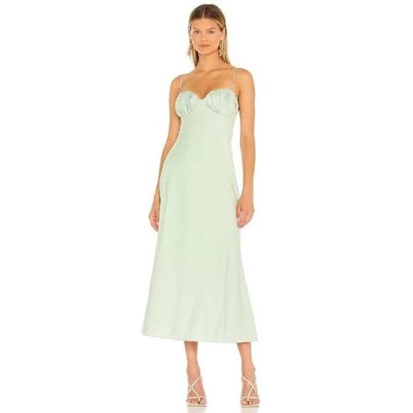 MISHA Casandra Midi Dress Seafoam 0 - Picture 1 of 10